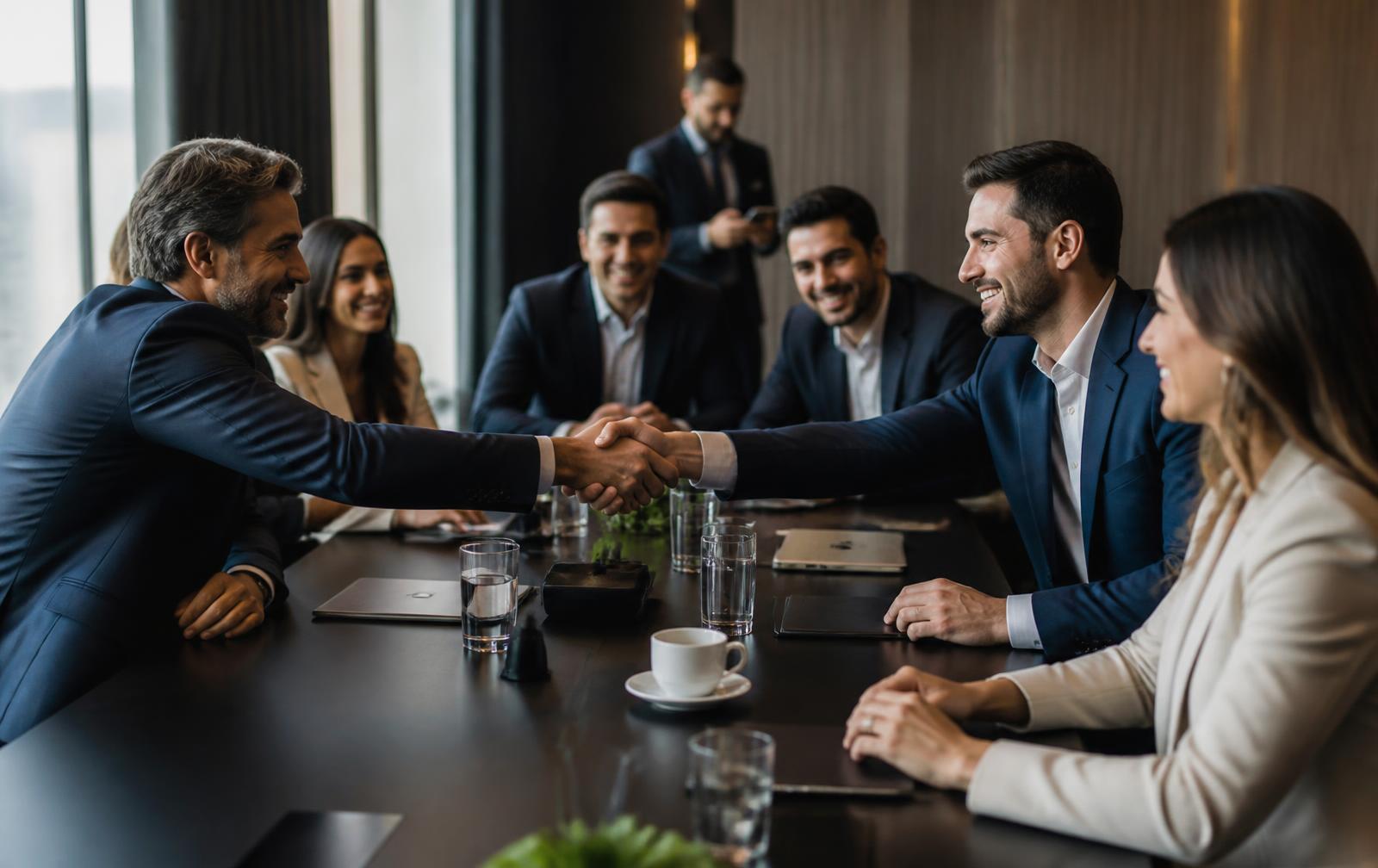 Empresários reunidos em um encontro da Mesa Business